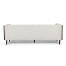 Contemporary Mid-Century Charm 3 Seater Sofa With Button Tufted Waffle Stitching