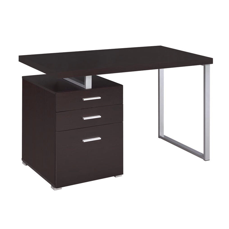 3-Drawer Office Desk in Cappuccino Finish