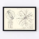 Vintage Map of the Kelly Air Force Base Vicinity, 1952