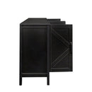 Cabinet With 4 Doors and 4 Open Shelves Freestanding Sideboard