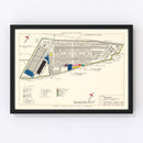 Vintage Map of Mallory Specialized Air Force Depot, 1952