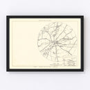 Vintage Map of the Mallory Specialized Air Force Depot Vicinity, 1952