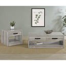 Nuberg - 2 Piece And End Table Set With Storage Drawers - Gray by HouseOfZazla