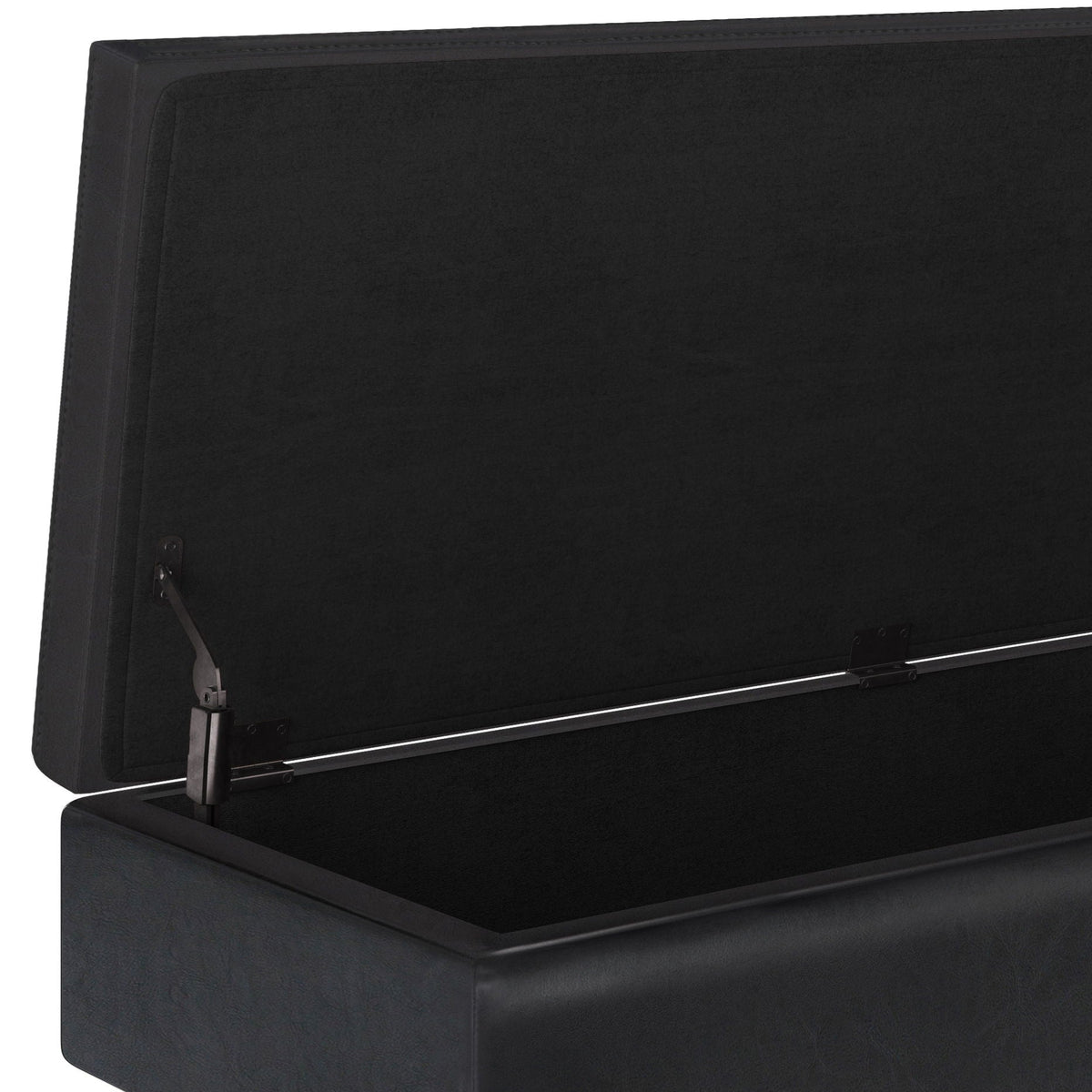 Owen - Rectangular Storage Ottoman - Midnight Black, photo 6 of 8