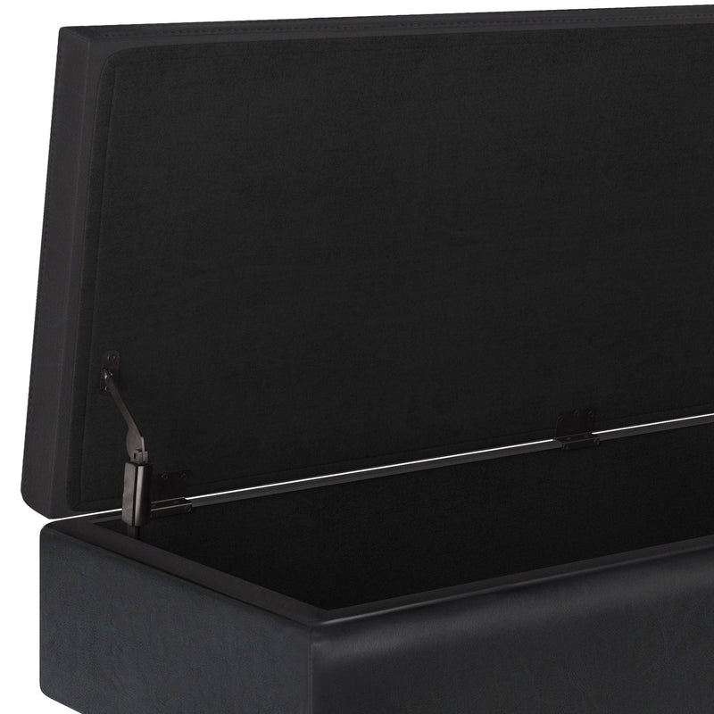 Owen - Rectangular Storage Ottoman - Midnight Black, photo 6 of 8