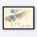 Vintage Map of Robins Air Force Base, 1952