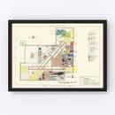 Vintage Map of Tinker Air Force Base, 1952