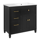 Modern Bathroom Vanity With Ceramic Sink, Freestanding by HouseOfZazla