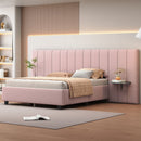 Upholstered Platform Bed With Big Headboard by Unique Piece Furniture