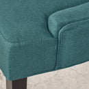 Dining Chair Set of 2 With Upholstered Diamond Tufting And Espresso Birch Legs - Teal by HouseOfZazla
