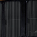 40.94" Glass Doors Modern Three-door Cabinet with Featuring Two-tier Storage, Unique Fir Cabinet Top, for Entryway, Living Room, Home Office, Dining Room