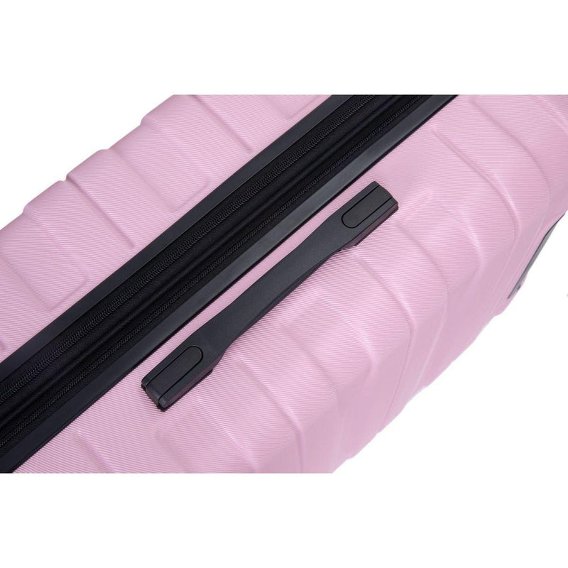 3 Piece Luggage Sets PC Lightweight & Durable Expandable Suitcase with Two Hooks, Double Spinner Wheels, TSA Lock, (21/25/29) Pink