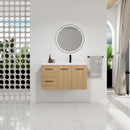 Wall Mounted Floating Bathroom Vanity With Sink, Door & Drawers Modular Cabinet