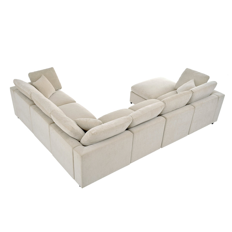 U_Style 120.8" Extra Large 7-Seater Modular Sectional Sofa, photo 9 of 10