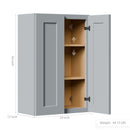 Gray Shaker Solid Wood Wall Cabinet with Soft-Close Doors by HouseOfZazla