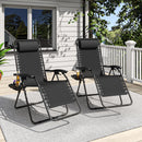 Zero Gravity Folding Lounge Chair with Headrest & Removable Tray by HouseOfZazla