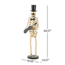 64.6 Inch Metal Skeleton Musician Statue