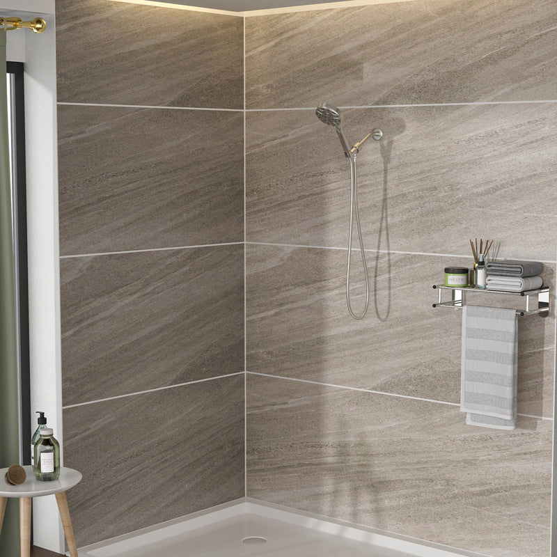 Multi Function Adjustable Hand Shower 8 Function Hand Shower, Plastic Construction - Brushed Nickel, photo 4 of 7