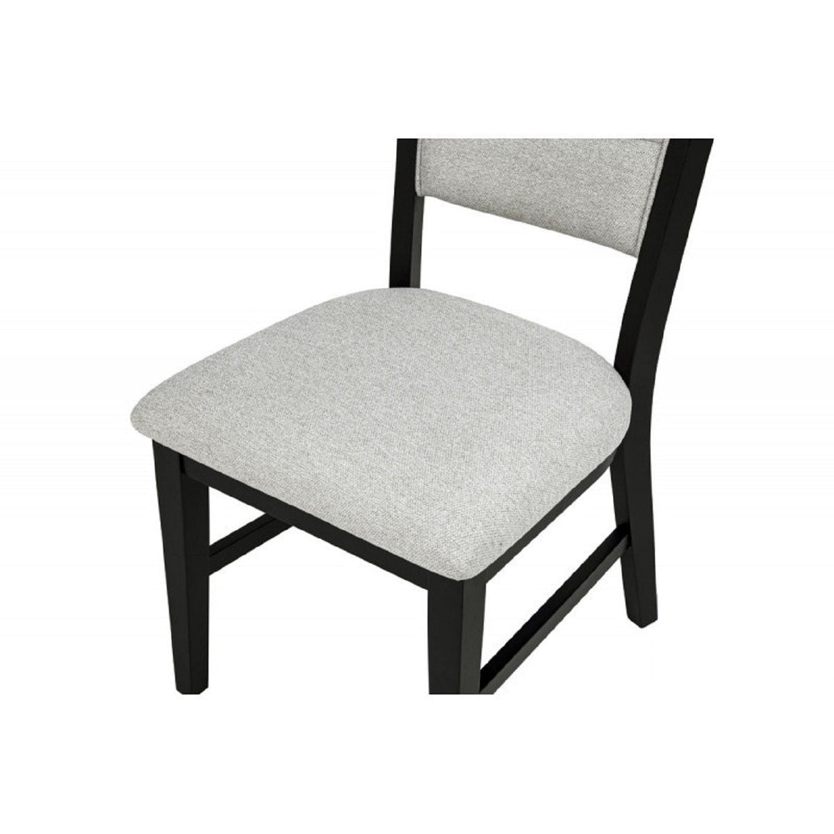 Dining Set With Round Table And 4 Upholstered Chairs - Black / Gray, photo 6 of 10