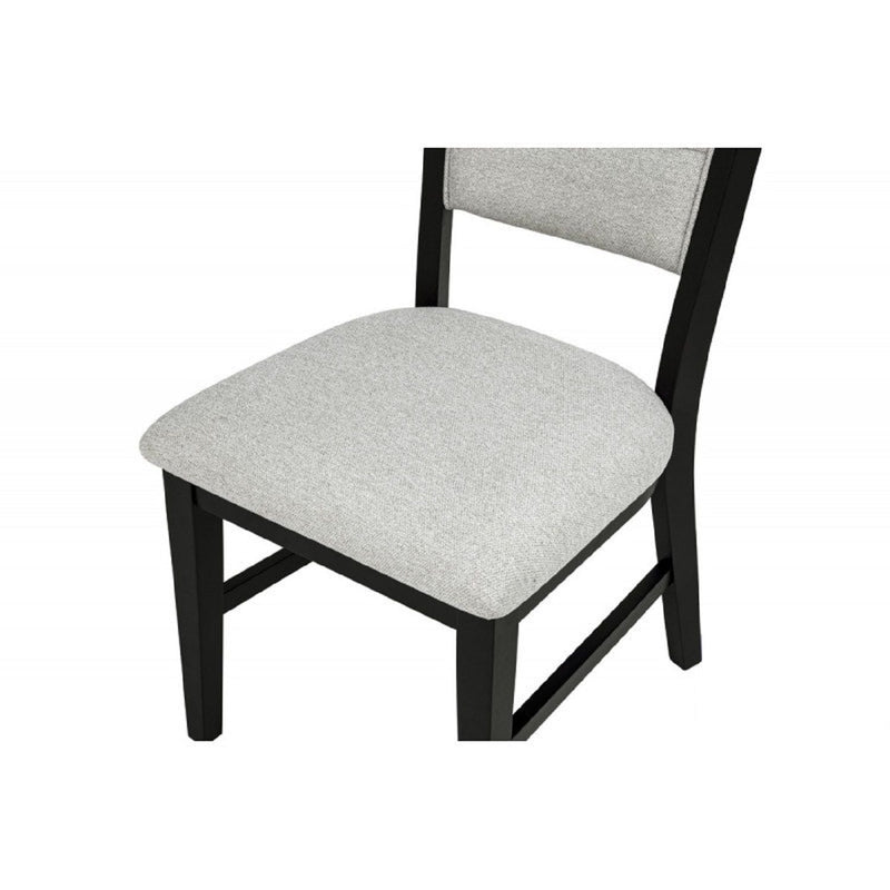 Dining Set With Round Table And 4 Upholstered Chairs - Black / Gray, photo 6 of 10