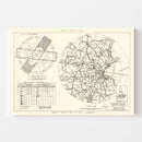 Vintage Map of the Cambridge Research Center Vicinity, 1952