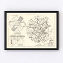 Vintage Map of the Cambridge Research Center Vicinity, 1952