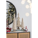 D5.1x21.7" Fringes Embellished Cone With Wooden Base