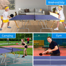 8ft Mid-Size Table Tennis Table Foldable & Portable Ping Pong Table Set for Indoor & Outdoor Games with Net, 2 Table Tennis Paddles and 3 Balls