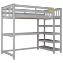Loft Bed With Storage Shelves And Under Bed Desk by HouseOfZazla