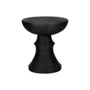 Round Accent Table, Indoor Outdoor - Black