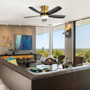 Flush Mount Ceiling Fan with LED Light and Remote Control by HouseOfZazla