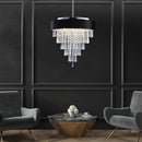 18-inch Modern Crystal Chandelier with Black Velvet Shade