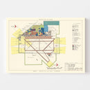 Vintage Map of Ellington Air Force Base, 1953