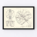 Vintage Map of the Ellington Air Force Base Vicinity, 1953