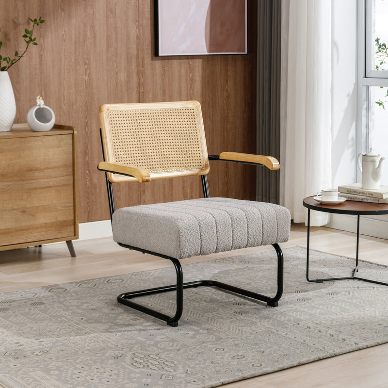 Accent Chair - Modern Industrial Slant Armchair with Metal Frame - Premium High Density Soft Single chair for Living Room Bedroom