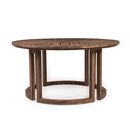 TREXM Patio Dining Table Set for 6 with Umbrella Hole