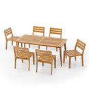 Outdoor 7 Pieces Rustic Patio Dining Set - Teak by HouseOfZazla