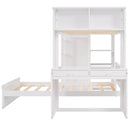 Loft Bed With A Stand Alone Bed, Shelves, Desk, And Wardrobe by HouseOfZazla