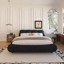 Luxury Upholstered Platform Bed With Oversized Padded Backrest And Solid Wood Frame by HouseOfZazla