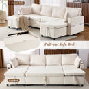 Sectional Sofa Bed With Pull Out Sleeper, USB Ports, Cup Holders by HouseOfZazla