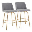 Toriano - Contemporary, Fixed Height Counter Stool With Swivel With Round Footrest (Set of 2) by HouseOfZazla