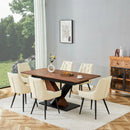 Dining Table, Scratch Resistant, Cross Geometric Legs For Kitchen & Dining Room - Dark Walnut by Unique Piece Furniture