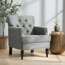 Harrison Tufted Club Chair with Button Tufted Back and Birch Wood Legs by HouseOfZazla