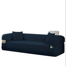 Spring Sofa with High-Quality Fabric, Pillows & Storage in Blue