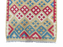 3x5 Kilim Rug Multicolor Tribal Kilim Rug 3 x 5 Tan Light Blue Red Beige New Turkish Anatolian Wool Kilim Flatweave Rug