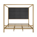 Modern Gold Metal Canopy Bed