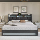 Upholstered Platform Bed With A Hydraulic Storage System, LED And USB Charging (Without Mattress) by HouseOfZazla