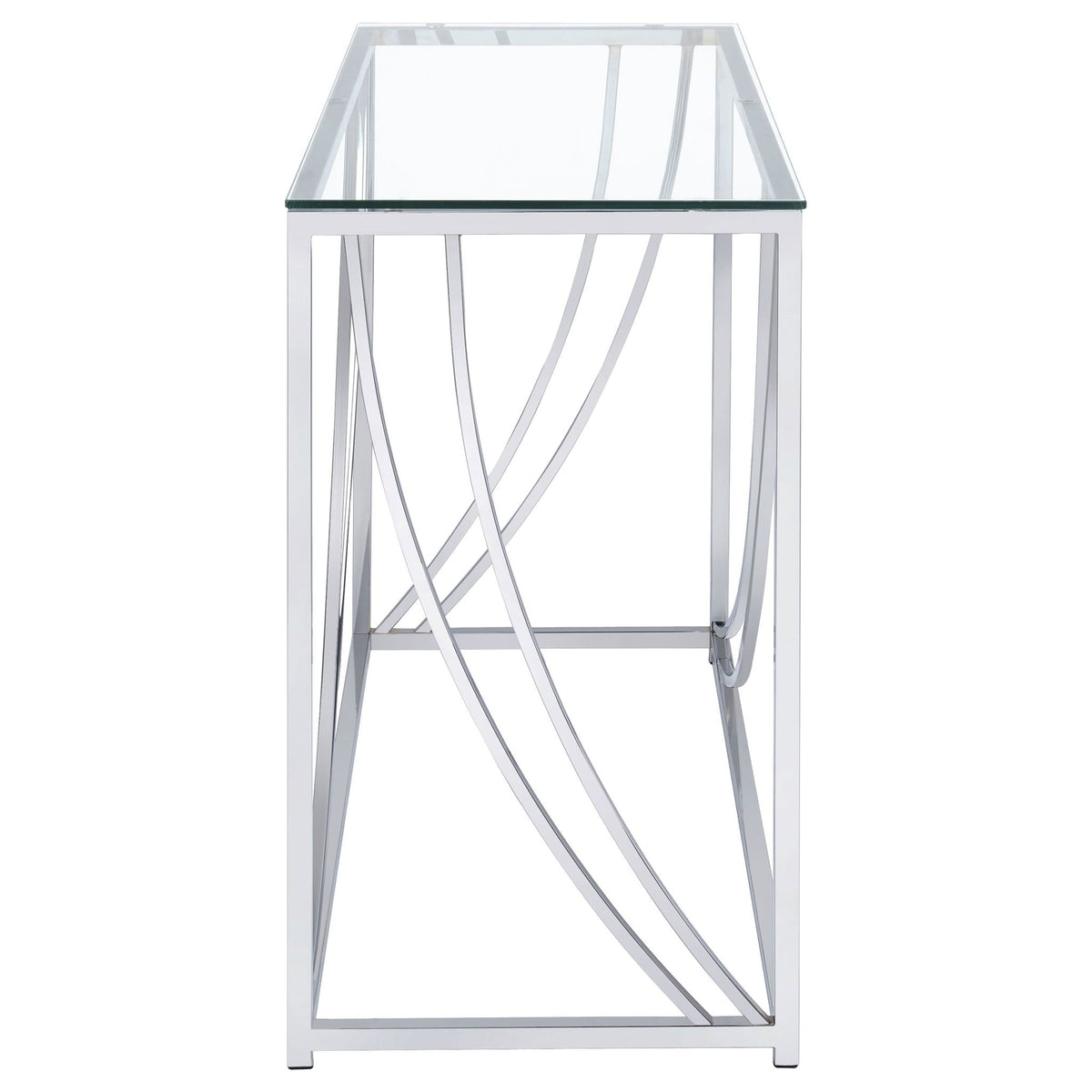 Lille Glass Top Entryway Console Table Accents Chrome, photo 5 of 6