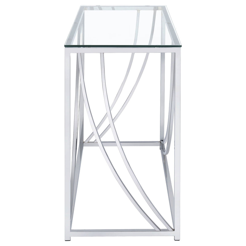Lille Glass Top Entryway Console Table Accents Chrome, photo 5 of 6