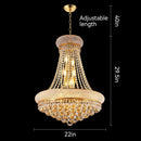 24-Inch Gold Crystal Chandelier, 12-Light French Empire Style Ceiling Light by HouseOfZazla